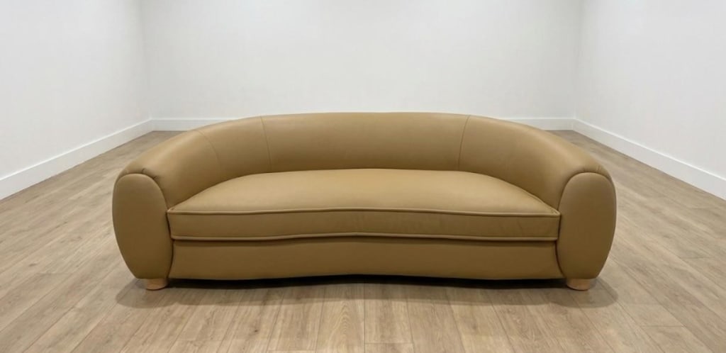 Royère-Style "Polar" Sofa in Edelman Leather: Royère-Style "Polar" Sofa in Edelman Leather