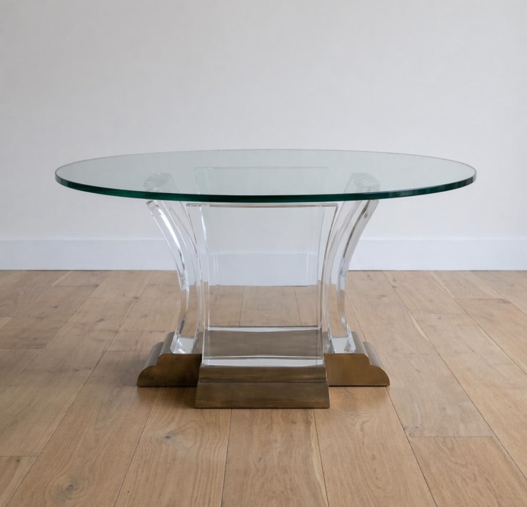 Jeffrey bigelow lucite and bronze coffee table (1 of 1)