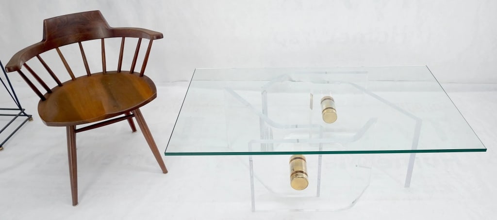 Thick Bent Polished Lucite Coffe Table - 10