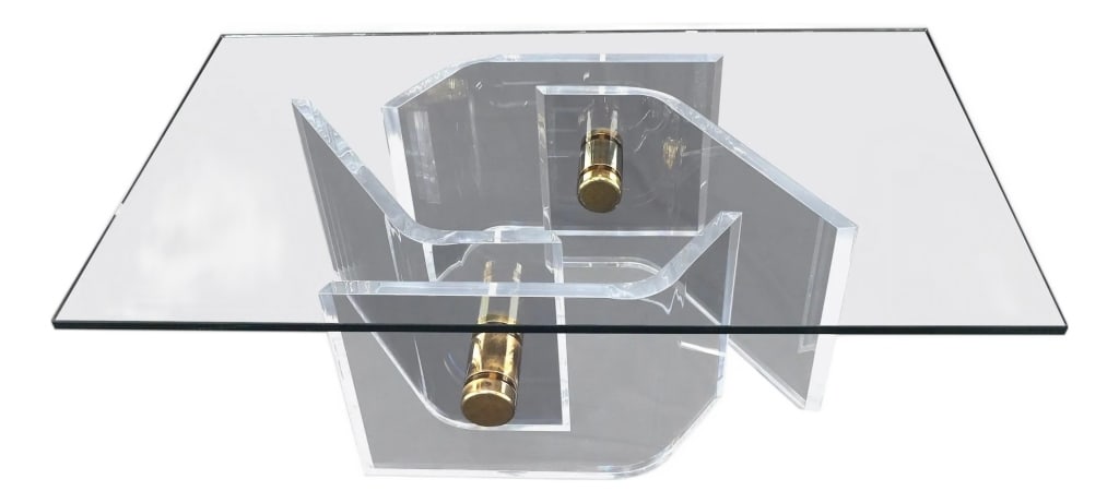 Thick Bent Polished Lucite Coffe Table (1 of 10)