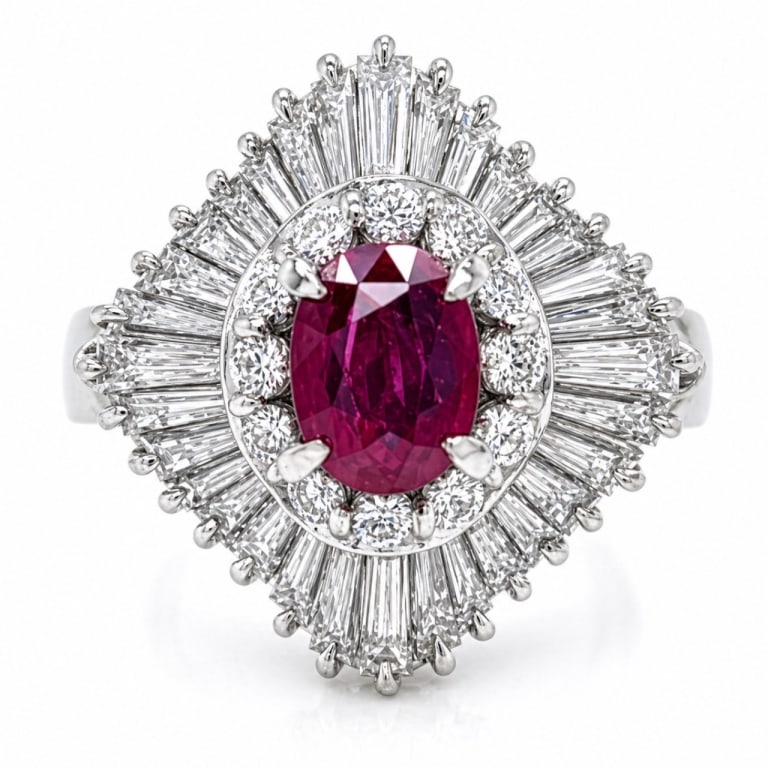 Platinum Ruby & Diamond Ring (1 of 4)
