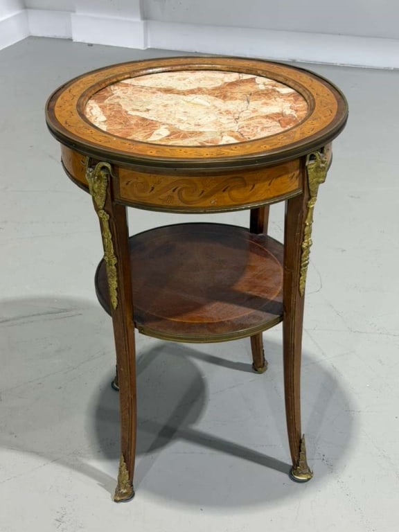 French Style Occasional Table with Marble Top (1 of 7)