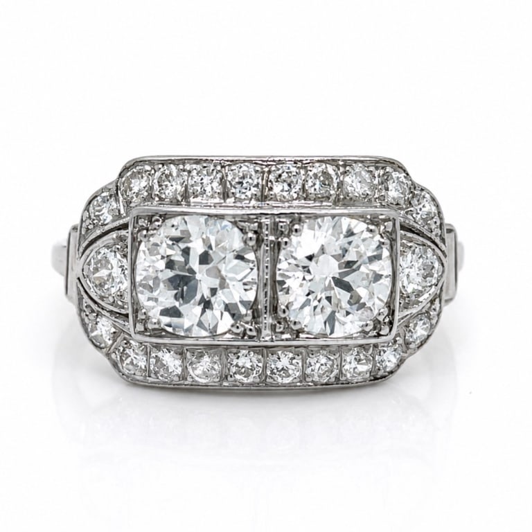 Art Deco Platinum 1.75 Ct. Diamond Ring (1 of 5)
