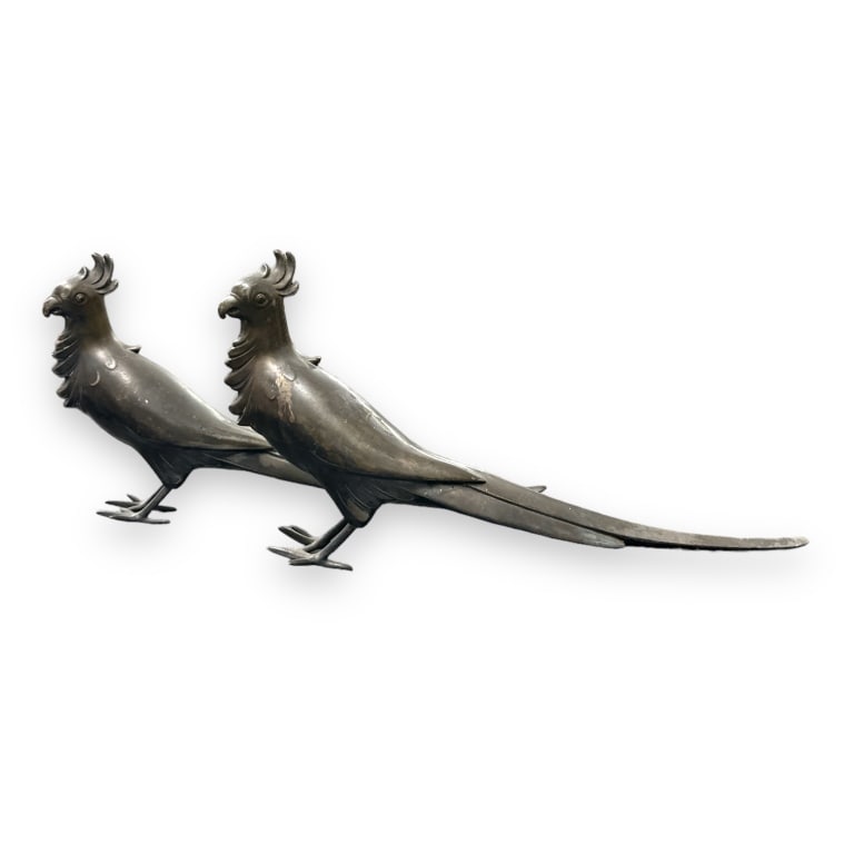 Pair Of Vintage Silverplate Pheasants Signed (1 of 3)