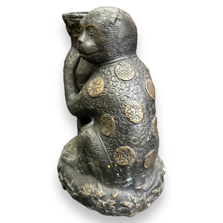 Vintage Bronze Monkey Statue - 2