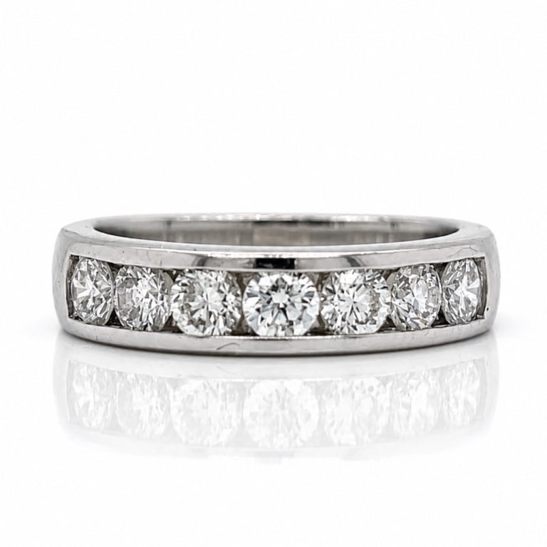 Platinum 1.11 Ct. D-Shape Anniversary Band (1 of 5)