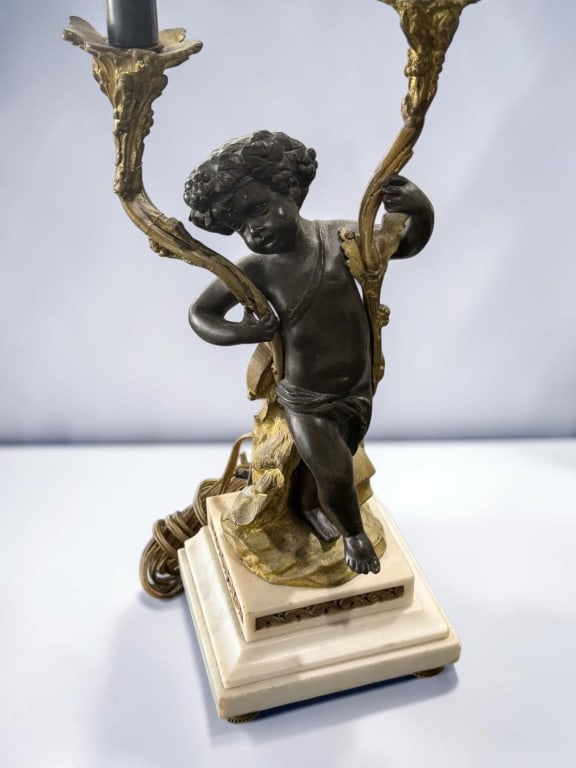 Cherub Figural Two-Light Table Lamp - 2