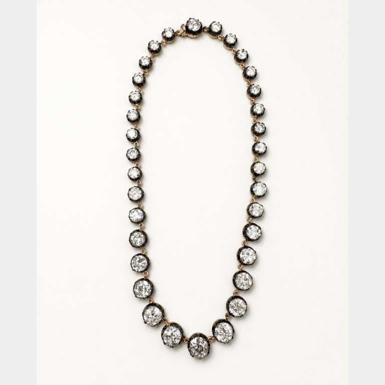 18K Gold & Silver 46.90 Ct. Diamond Necklace (1 of 5)