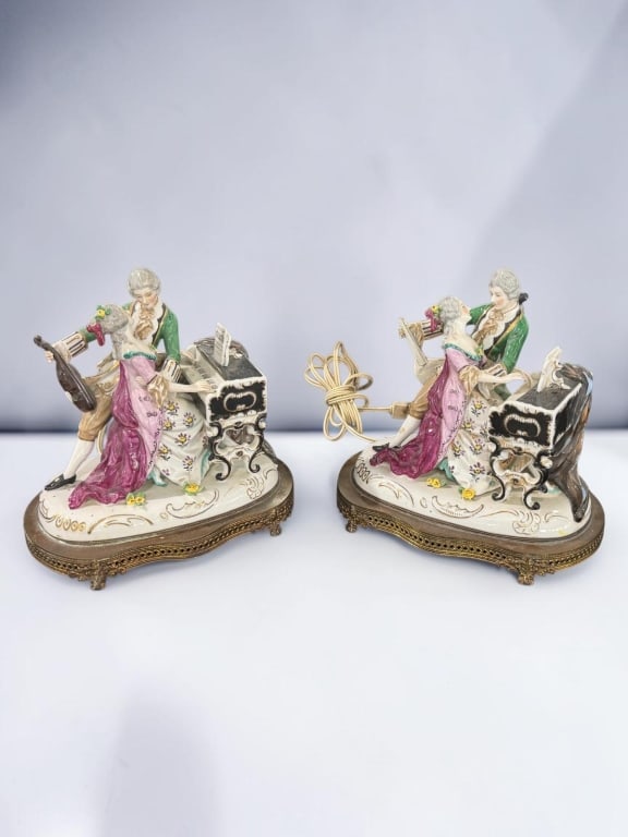 Pair of Porcelain Figural Table Lamps (1 of 6)
