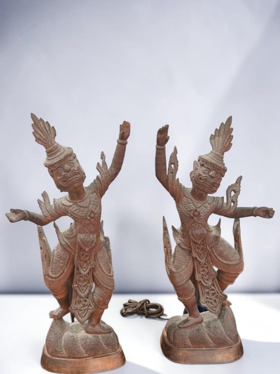 Pair of Thai Mythological Dancer Figures (1 of 6)