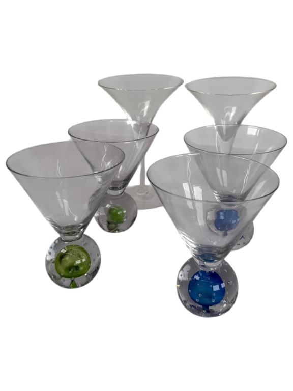 6pc Lot Vintage Cocktail Glasses (1 of 3)