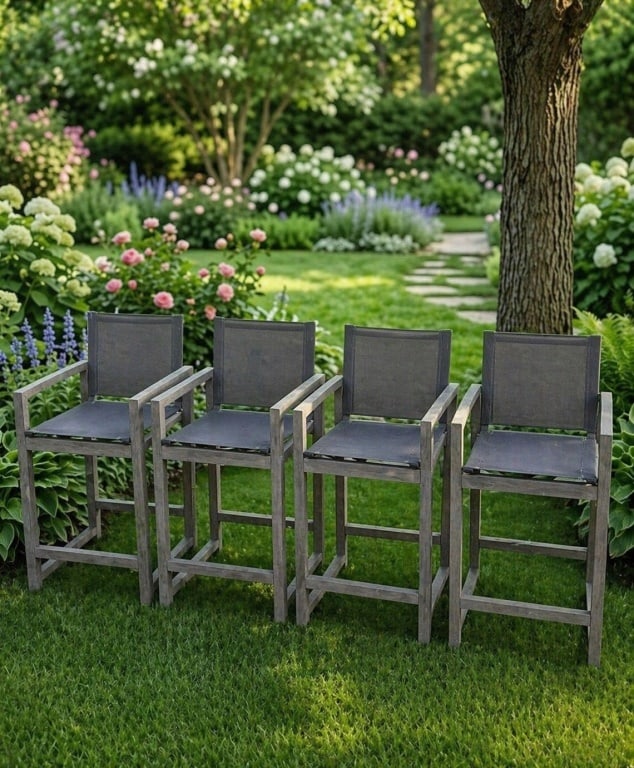 4 oak restoration hardware outdoor bar stools: 4 oak restoration hardware outdoor bar stoolsPick up location: Los Angeles, CA 90064