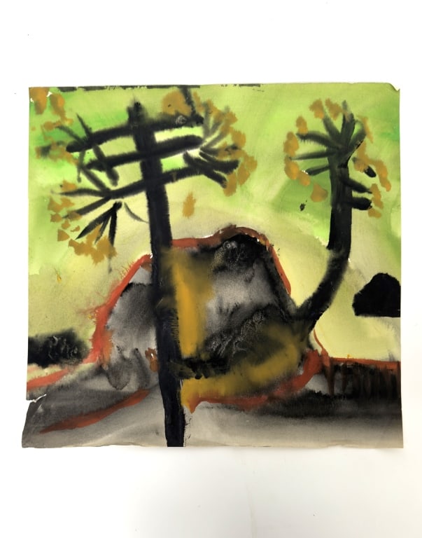 Rolph Scarlett, gouache on paper painting (1 of 2)