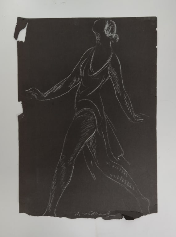Figure Study of a Woman in Motion, Unknown Artist (1 of 3)