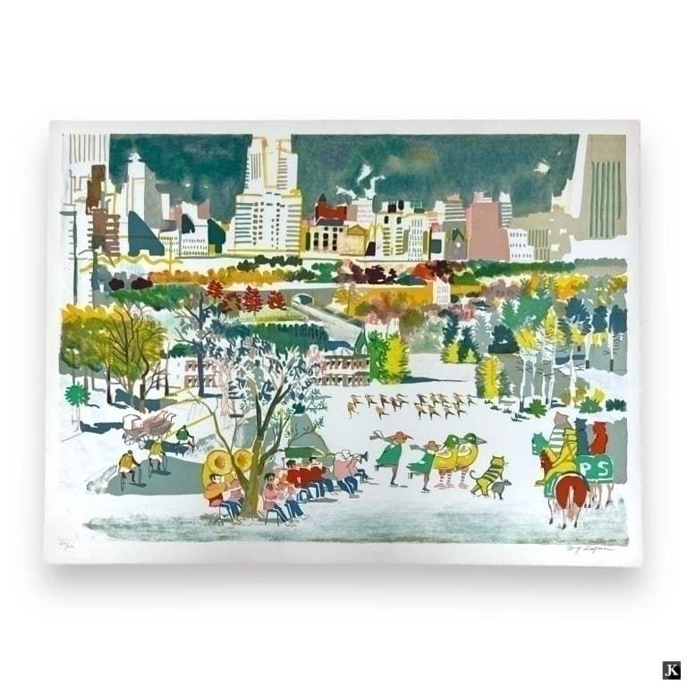 Dong Kingman (1911 - 2000) Signed Lithograph: Dong Kingman, Chinese (1911 - 2000) Signed Lithograph "Central Park". Signed lower right. Not numbered. Minor wear/discoloration along the edges of the work, otherwise in good condition. Measures 23