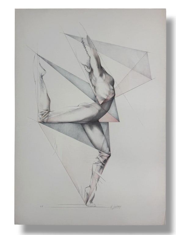 Helene Guetary (b. 1957) AP Signed Lithograph: Helene Guetary, French (b.1957) artist proof signed lithograph "Move I'. Printed on Arches paper. Signed lower right and 'A.P' written lower left. Minor signs of toning and wear along the edges of