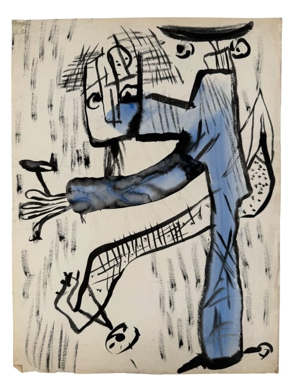 Rolph Scarlett (1889-1984) Gouache/Paper: Rolph Scarlett, Canadian (1889-1984) gouache on paper Contemporary abstract painting. Unsigned. Signs of wear along the edges of the work, otherwise in good condition. Measures 19 1/2" x 15" 1A/LR
