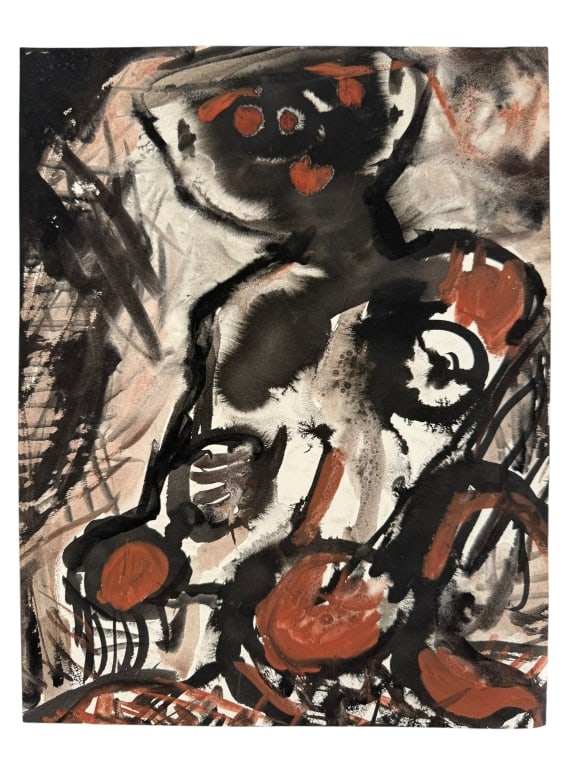 Rolph Scarlett (1889-1984) Mixed Media/Paper: Rolph Scarlett, Canadian (1889-1984) mixed media on paper Contemporary abstract painting. Unsigned. Signs of wear along the edges of the work, otherwise in good condition. Measures 14" x 11" 1A/LR
