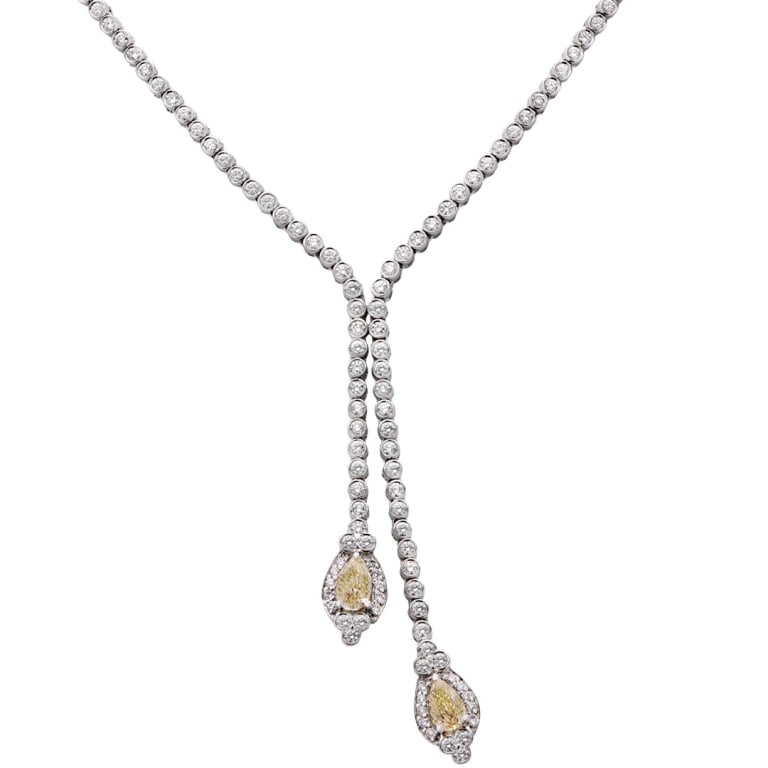 Krypell Two Tone Color Diamond Necklace: Krypell Two Tone Color Diamond Necklace SKU: 48285