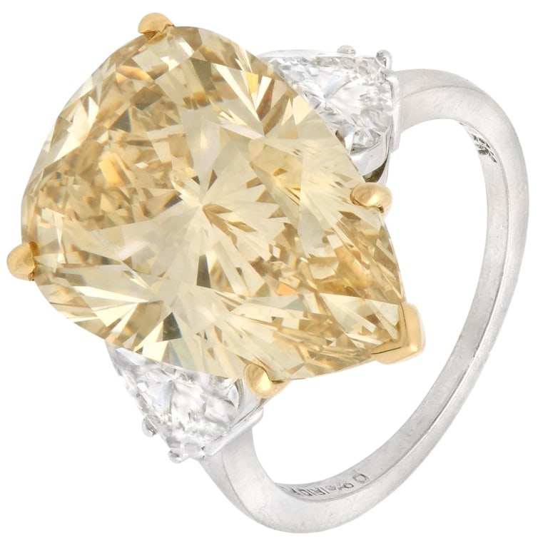11.78 Carat Fancy Brown Yellow Diamond Ring: GIA Certified 11.78 Carat Fancy Brown Yellow Pear Shaped Diamond Ring SKU: 54071