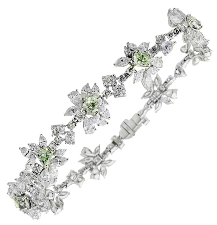 Fancy Green Diamond Bracelet: Fancy Green Diamond Bracelet SKU: 50545-1