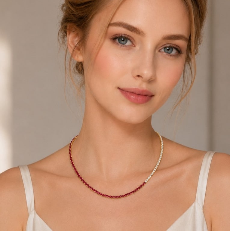 Ruby and Diamond Necklace - 2