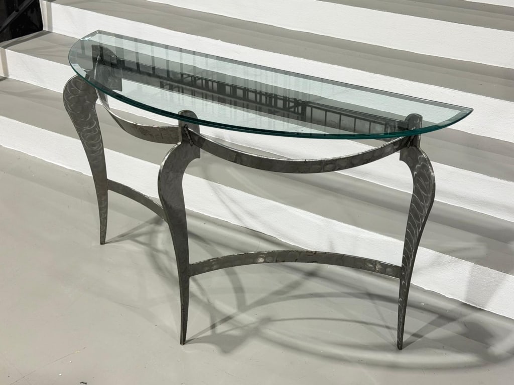 Mid Century Modern Glass Console Table (1 of 5)