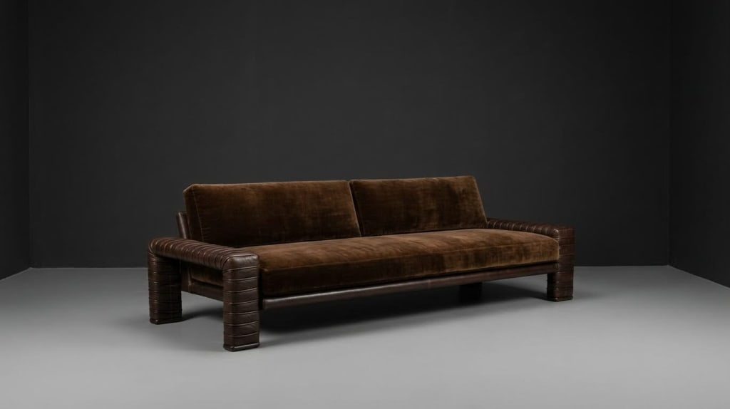 Marzio Cecchi Leather, Mohair sofa (1 of 1)