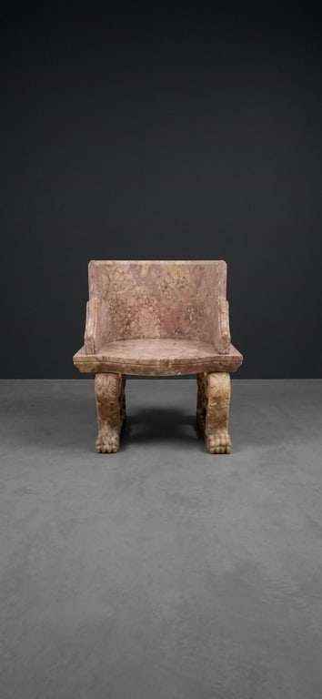 Italian Renaissance Revival Carved Marble Chair: Italian Renaissance Revival Carved Marble Throne Chair LOCATION & SHIPPING: This item is located at our West Los Angeles (West LA) location. Local pickup will be from West LA, and all shipping arrange