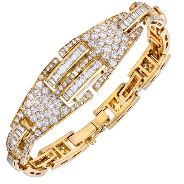 10 Carat Yellow Gold Diamond Bracelet (1 of 3)