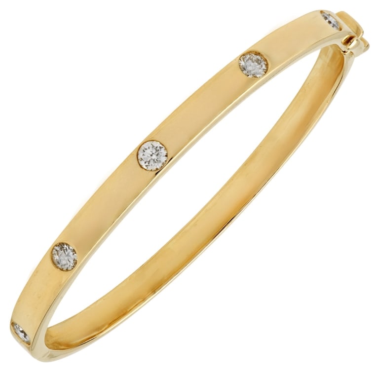 14k Yellow Gold Diamond Bangle Bracelet (1 of 3)