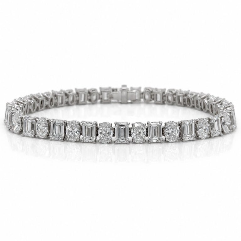 Platinum Certified 15.10 Ct. Diamond Bracelet (1 of 4)