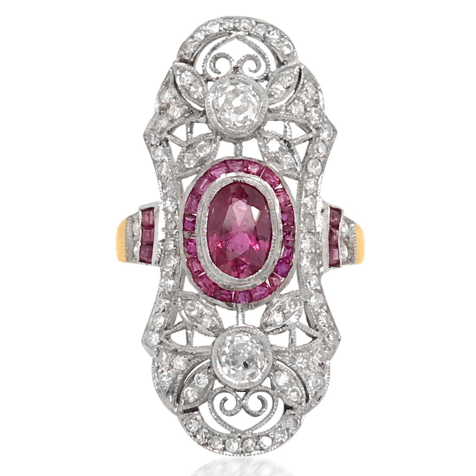 Edwardian Ruby Diamond Gold Ring (1 of 4)