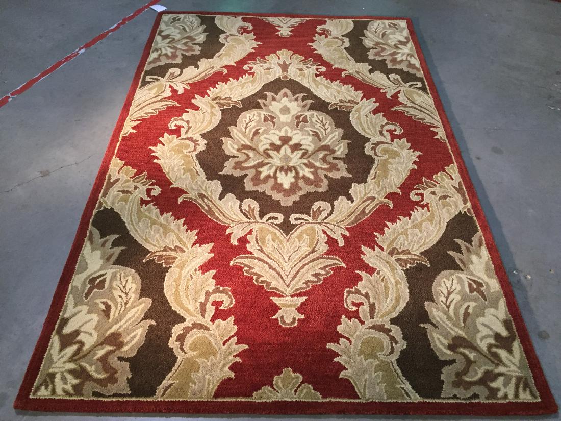 FRENCH AUBUSSON HAND TUFTED WOOL RUG 5x8 (1 of 4)
