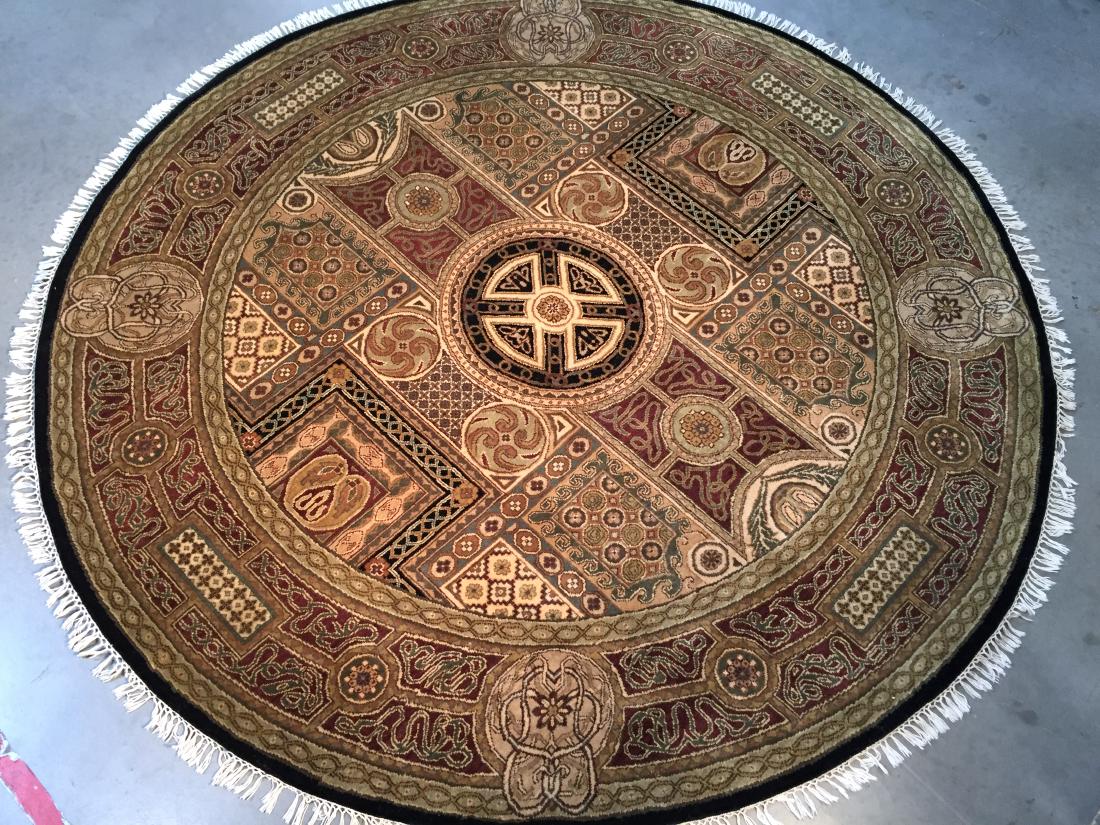 HAND KNOTTED WOOL JAPUR AREA ROUND 8x8 (1 of 7)