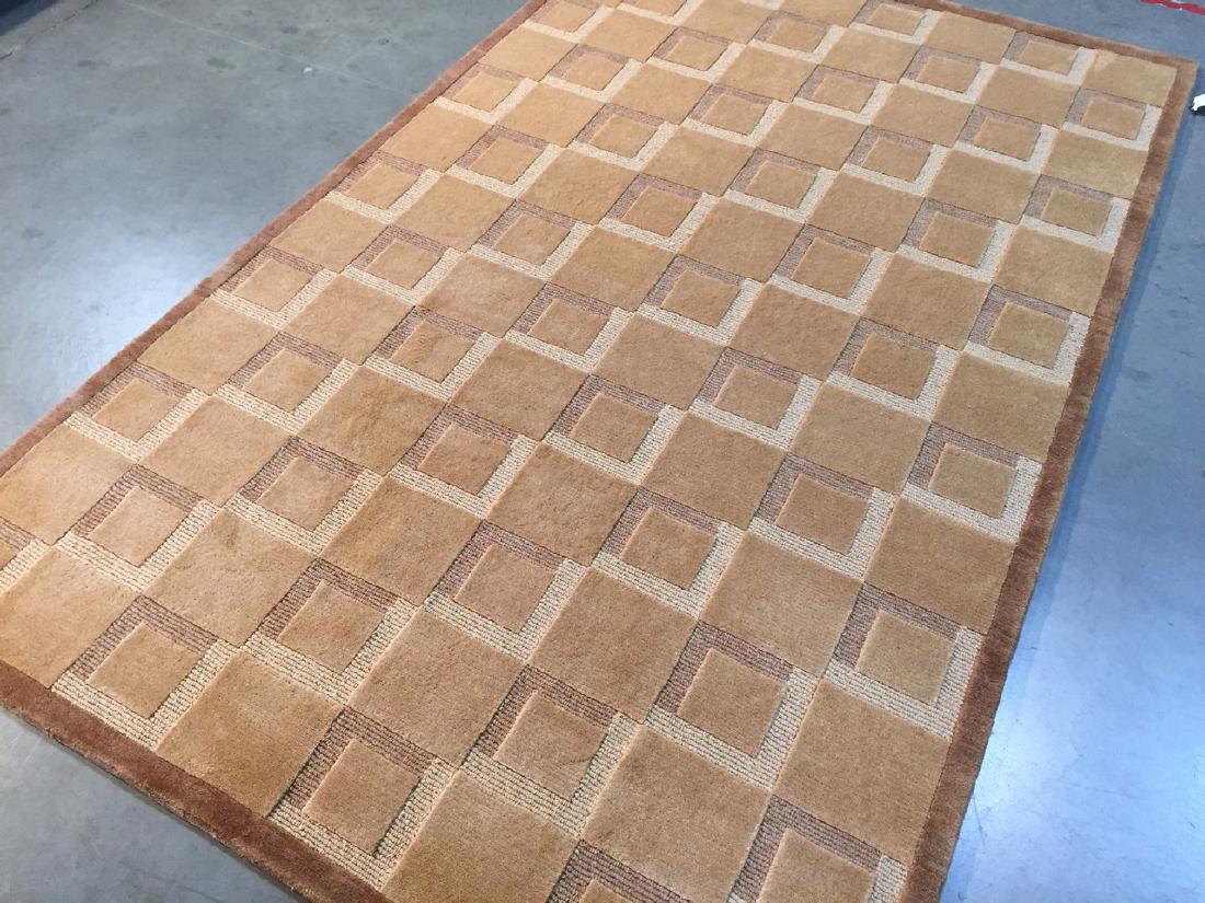 CARVED  TIBETAN HAND KNOTTED WOOL RUG 5 X 8.2 (1 of 8)