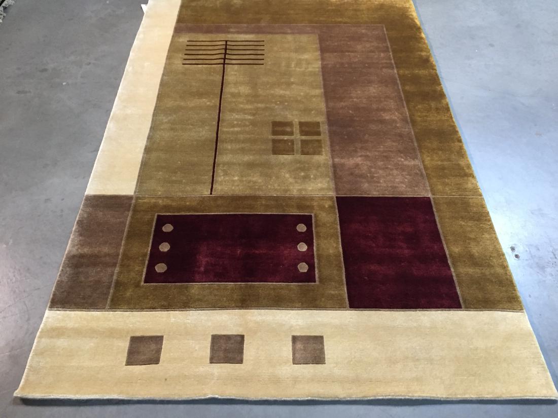 MAGNIFICENT MODERN HAND KNOTTED CARVED WOOL RUG 6x9 (1 of 7)