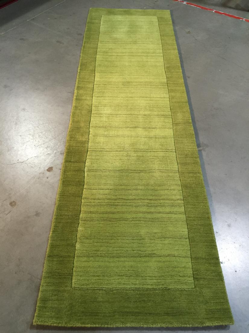 SOLID TWO TONE DESIGN HAND MADE & CARVED WOOL RUNNER (1 of 6)