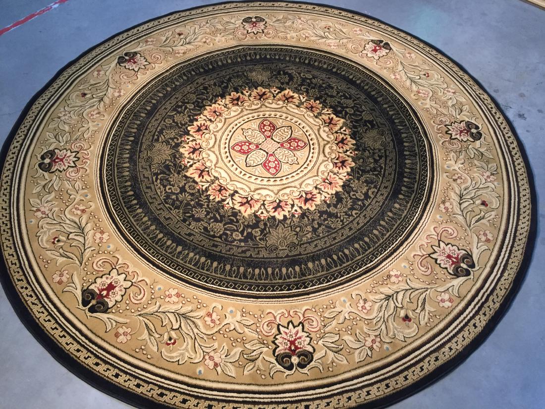 FRENCH AUBUSSON DESIGN ROUND RUG 8x8 (1 of 5)