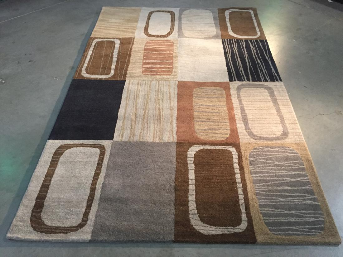 MODERN DESIGN HAND MADE , WOOL AREA RUG 5X8 (1 of 4)