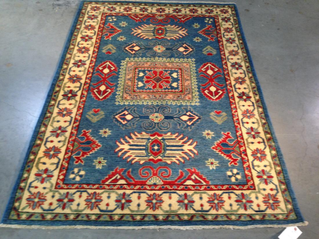 HAND KNOTTED WOOL GEOMETRIC "KAZAK"   RUG 4x7 (1 of 7)