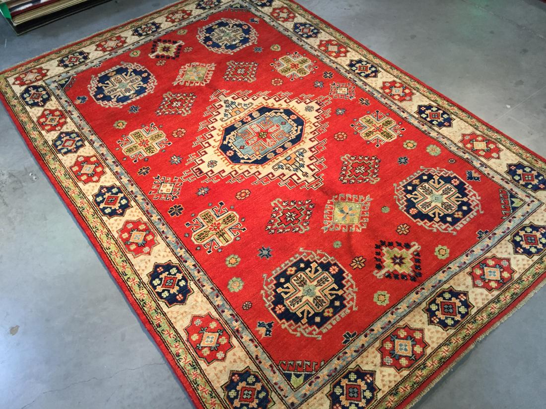 HAND KNOTTED WOOL AUTHENTIC "KAZAK"  RUG 6x9 (1 of 7)