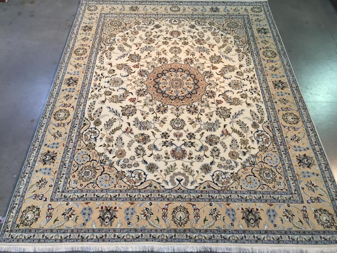 SILK & WOOL PERSIAN NAIN HAND KNOTTED WOOL RUG   5 X 7 (1 of 9)