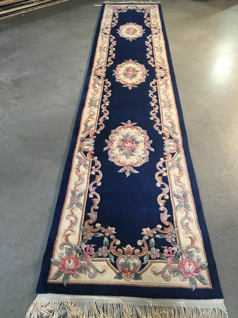 Hand Knotted Carved Peking runner 2.6x12 (1 of 6)