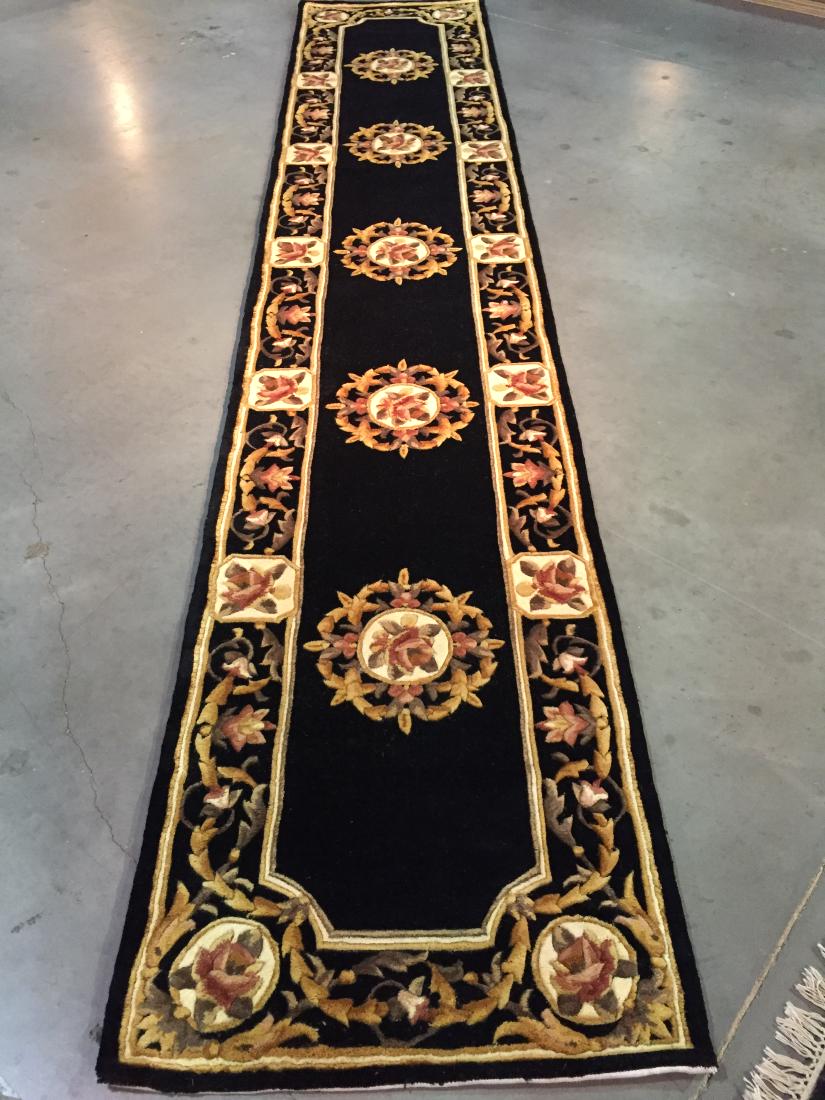 HAND MADE WOOL AUBUSSON RUNNER 2.7x12 (1 of 7)