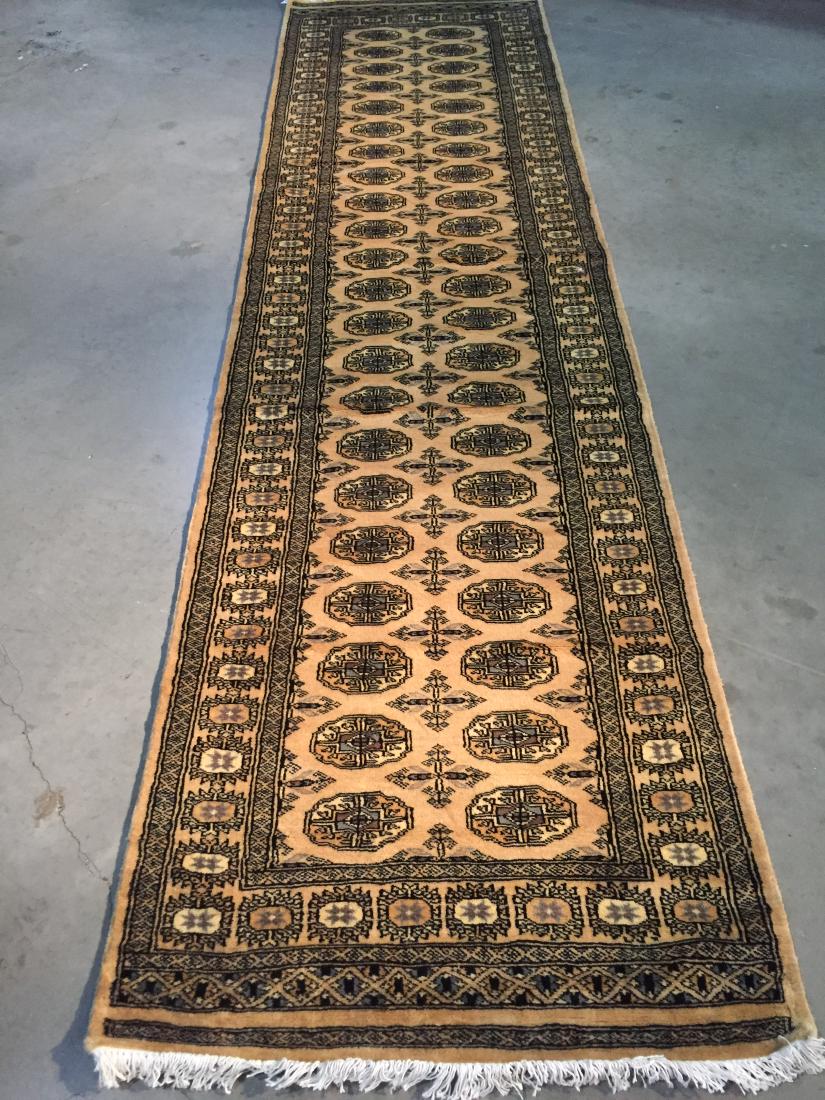 HAND KNOTTED WOOL BOKHARA RUNNER 2.9x10.2 (1 of 6)
