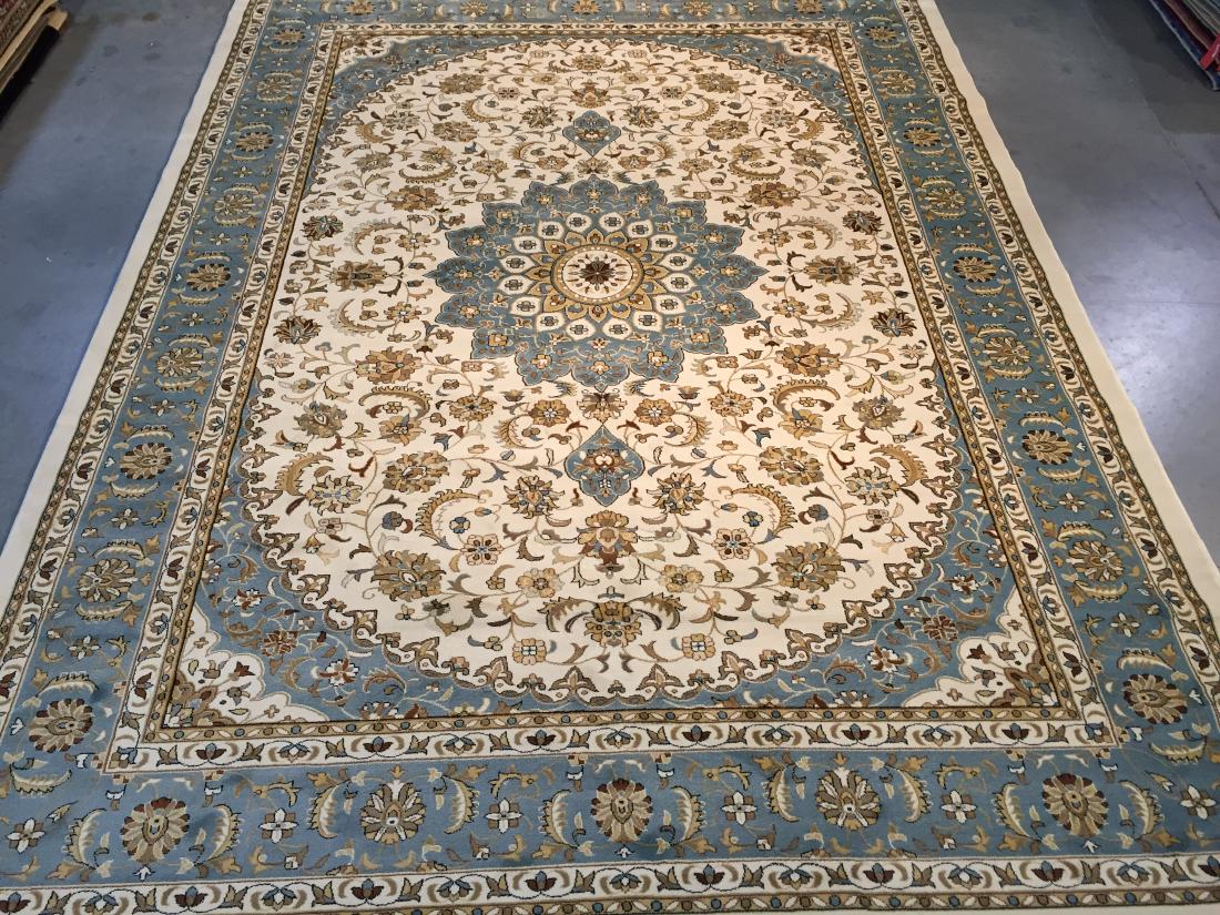 STUNNING PREMIUM PERSIAN KASHAN DESIGN AREA RUG 8x11: 7'.10"X10'.6" Brand name rug, in Persian Kashan intricate and detailed pattern Premium quality 1.0 M PPSM dense pile in Ivory, Tan, Brown, and multi accent colors ,Made of durable and easy to care, po