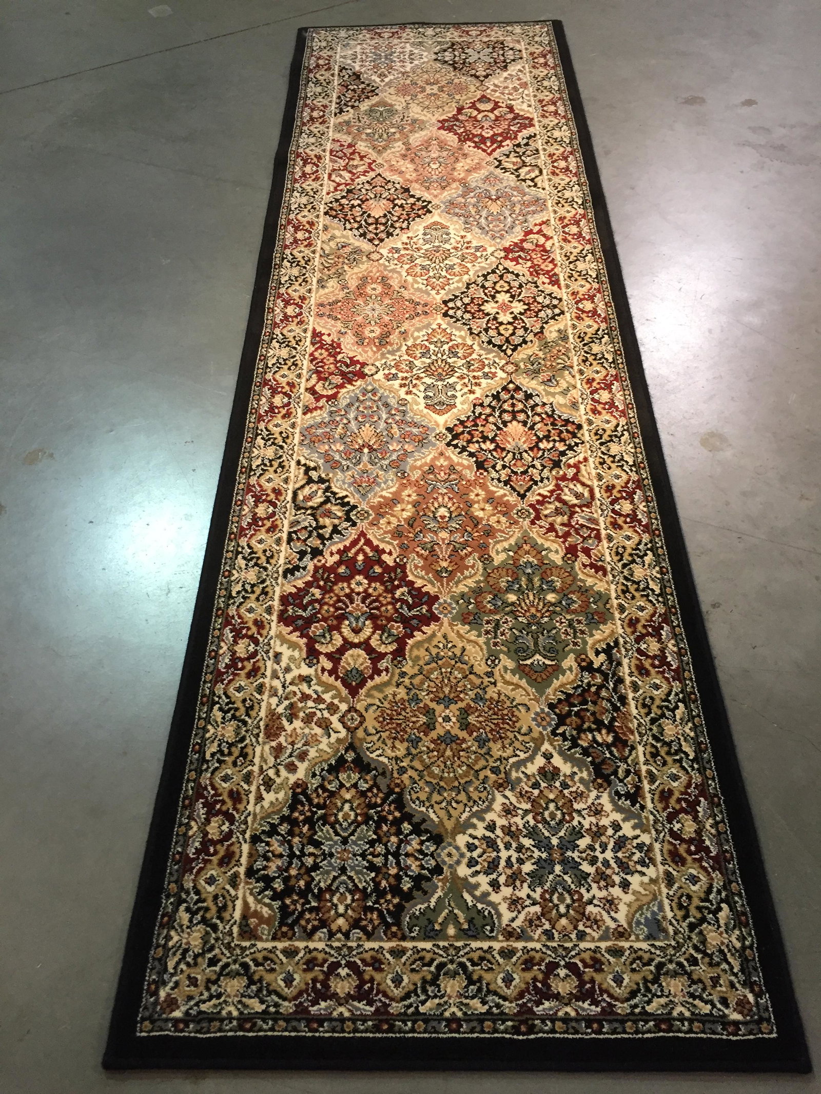 STUNNING PREMIUM PERSIAN BAKHTIARI DESIGN RUNNER 11 FT: 2'.3"x11'.0" Top of line Belgium made Brand name rug, in Persian four season Bakhtiari pattern Premium quality 1.0 M PPSM dense pile in multi colors ,Made of durable and easy to care, polyproplyen pil