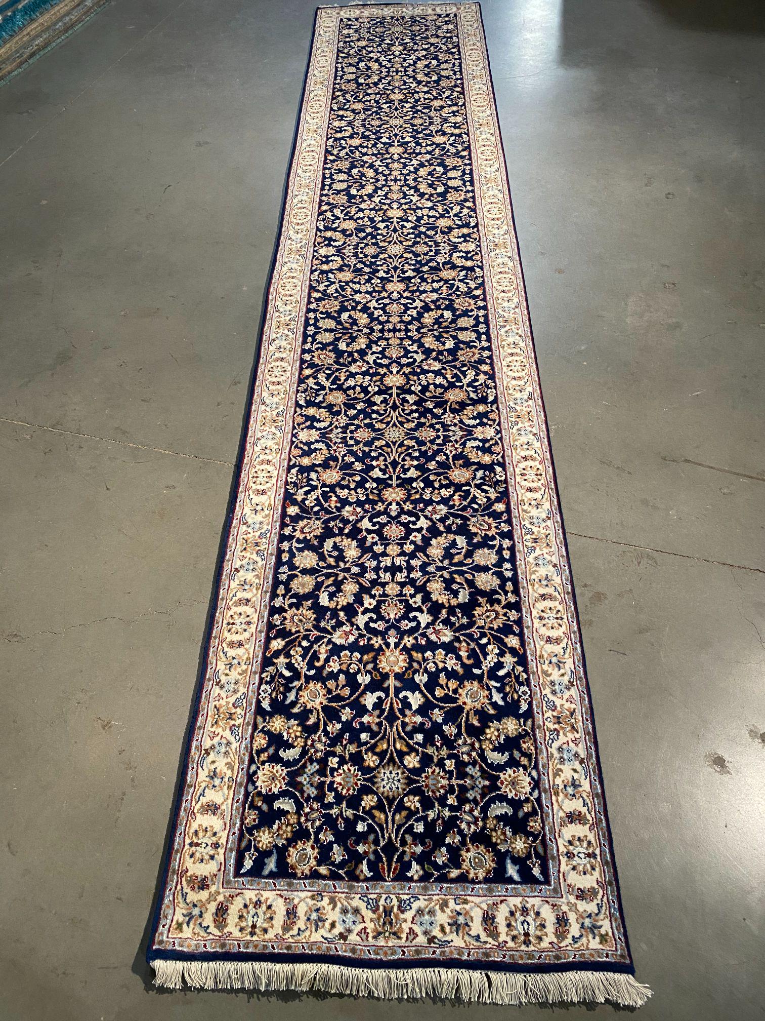 STUNNING SILK &WOOL RUNNER 2.9x14 (1 of 9)