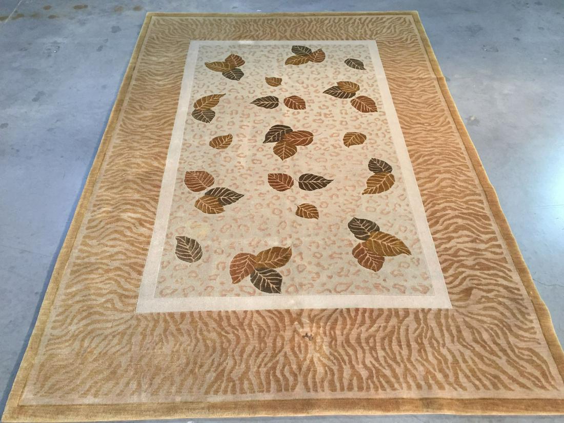 MAGNIFICENT MODERN HAND KNOTTED CARVED WOOL RUG 6x9 (1 of 7)